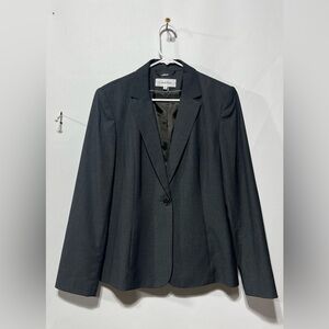 Calvin Klein Charcoal Gray Women's Pinstriped‎ Blazer Size 10 New With Tags